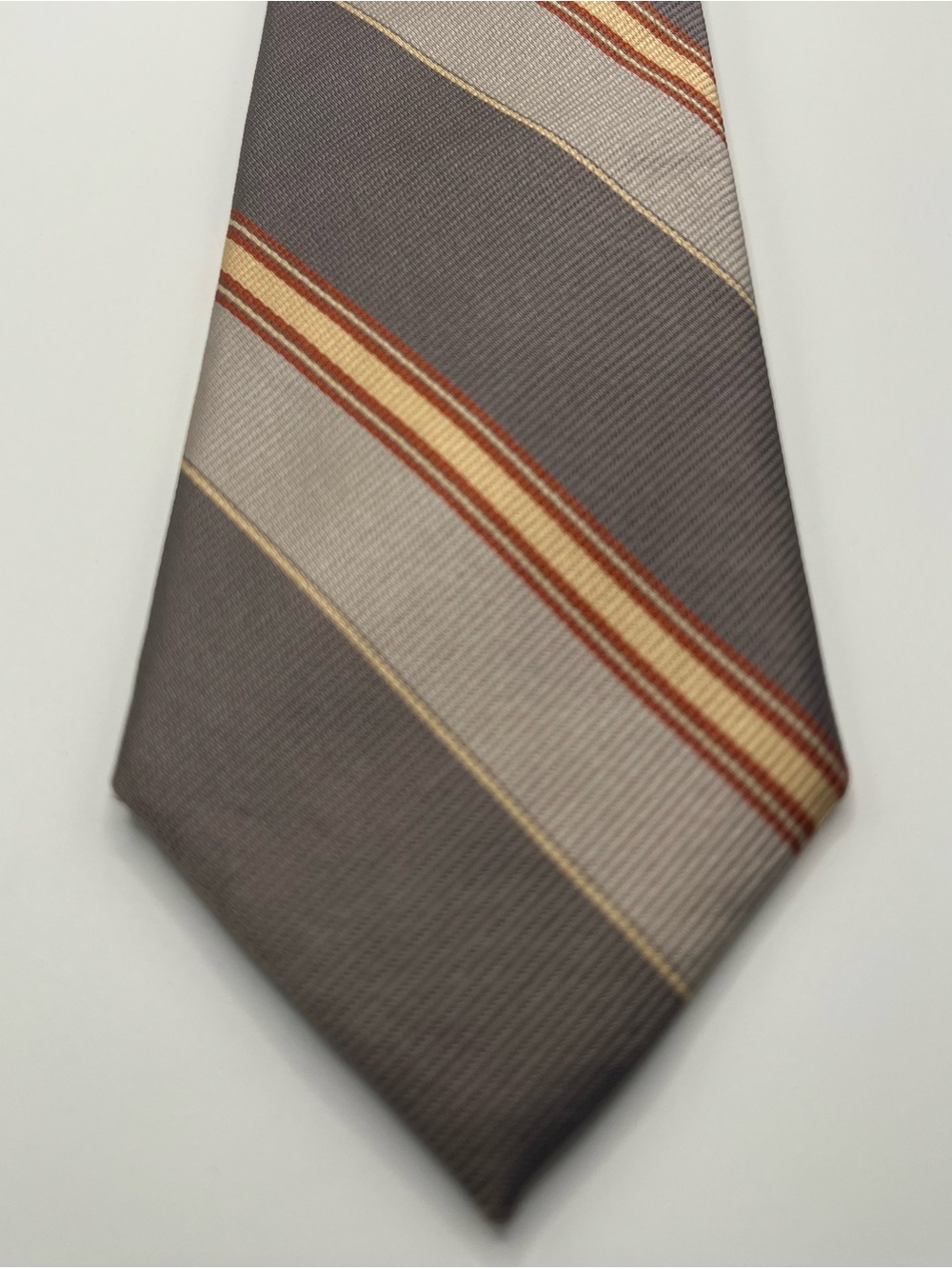 ✨014: Design by Cini Multi Stripe Silk Tie Grey Bronze